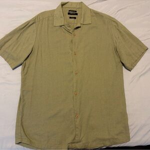 Kenneth Cole Light Olive Short-Sleeve Button-Down Shirt